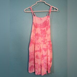 Hollister Tie Dye Bubble Gum Pink Cloud Short Romper